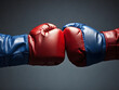© Thanwa - red and blue boxing gloves , A bundle of boxers fighting