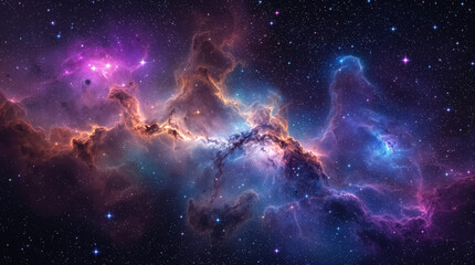 Wall Mural - Space background with stardust and shining stars. Realistic cosmos and color nebula. Colorful galaxy