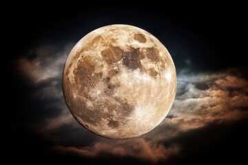 Wall Mural - full moon, dramatic clouds
