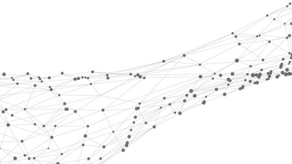 Leinwandbilder - Dots connected by lines. Abstract wave. Minimalist mesh. Abstract polygonal shape.