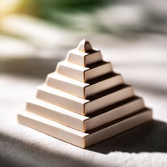 Poster - Golden Pyramid Under Sunlight: An Abstract Representation of Hierarchy and Structure