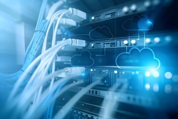 abstract technology background with binary code cloud computing engineering plugin