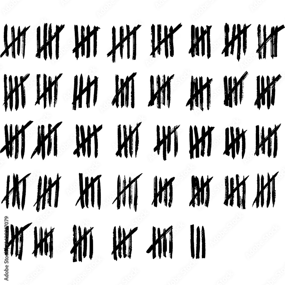 Tally marks. Score counting marks. Prison Counting marks Stock Vector ...