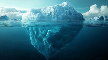 stunning iceberg in ocean dramatic arctic winter landscape scene sea cold blue snow view vast water