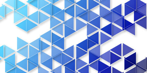 Canvas Print - graphic design layout with triangle graphic elements and space with purple and navy blue gradient co