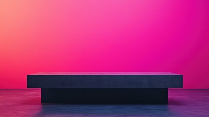 Aufkleber - Concrete table displayed against vibrant holographic blueprint backdrop