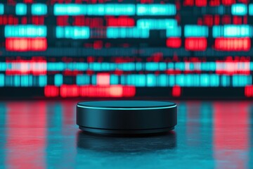 Aufkleber - Futuristic fiber table set against abstract data cloud backdrop showcasing ai technology