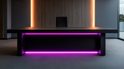 Poster - Futuristic office interior design with led lighting accents