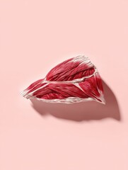 Poster - Detailed Floating Red Muscle Illustration on a White Background Showcasing Anatomy With Bold Clarity