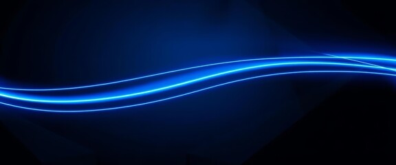 Wall Mural - abstract blue light line streaks across dark grey geometric backdrop; modern, futuristic vector desi