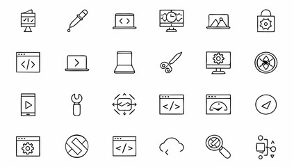 programming coding set of web icons in line style  (3).eps