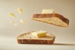 © Mood - Two slices of bread with butter, levitating
