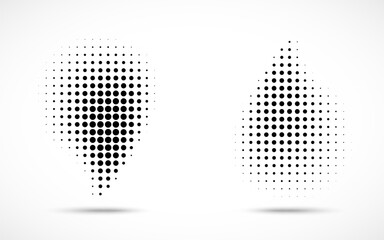Wall Mural - halftone vector dots curved gradient pattern background. curve dotted drop using halftone circle dot