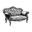 © Prosymbols - A hand drawn illustration of victorian settee