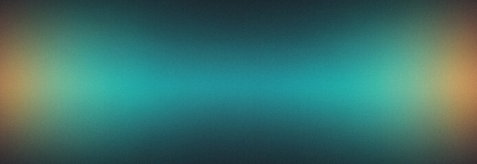 Wall Mural - abstract teal and amber gradient background blurred with noise