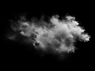 white powder explosion on black background. (5)