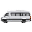 © PerfectPNGs - White passenger van with modern shape, isolated on transparent background