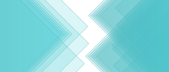 Fototapete - Abstract background with cyan-blue chevron shapes. Modernity, clarity, and depth, translucent geometric futuristic, and professional aesthetic. Suitable for corporate branding, UI/UX backdrops, 