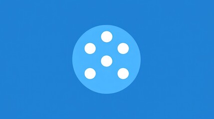 Simple, light-blue disc icon with five white dots.