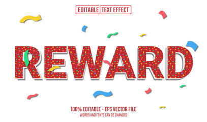 Wall Mural - reward editable text effect