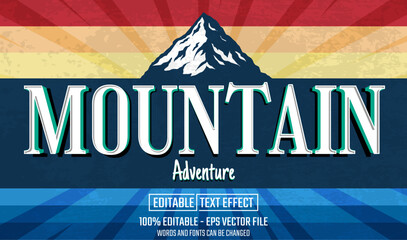 Wall Mural - mountain adventure editable text effect