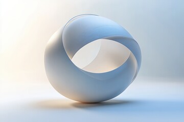 Aufkleber - Elegant abstract sculpture showcasing smooth curves and flowing lines in a minimalist style, highlighting creativity and design in a modern art setting