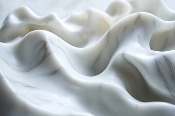 Fototapete - Intricate details of a smooth, flowing abstract sculpture showcasing organic shapes and textures at an art exhibition in a contemporary gallery space during daylight