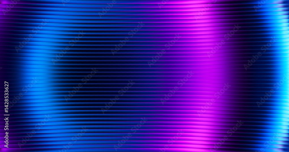 Vibrant circular fluorescent gradient pattern with ribbed fractal ...