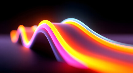 Wall Mural - neon blue light abstract visual geometric motion graphics technology digital concept background