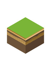 isometric soil layers vector illustration