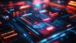 © Guruh - A glowing NFT hologram 3D digital asset with blockchain
