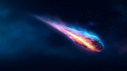 Wall Mural - a cosmic meteor cuts through the night sky abstract natural scene wallpaper illustration