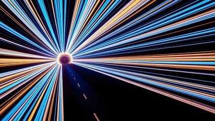 Aufkleber - Abstract Speed of Light Tunnel