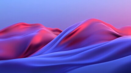 Wall Mural - abstract landscape of fluid, vibrant hues, displaying flowing forms.