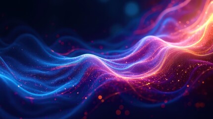 Wall Mural - a colorful, abstract image of a wave with purple and blue colors