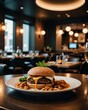 © Suwantono - Juicy Gourmet Burger with Melted Cheese and Sauteed Beans