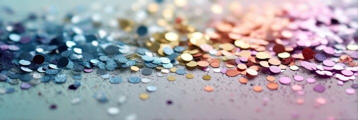 Poster - Colorful Confetti Scattered on a Pastel Background Creating a Vibrant and Festive Atmosphere for Celebrations and Events