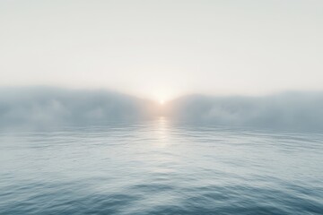 Fototapete - Sunset over calm ocean waves on a serene beach filled with vibrant colors and soft clouds, capturing the tranquility of the evening sky