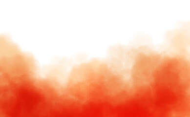 Wall Mural - abstract red smoke isolated on transparent white background. orange color fog clouds rising up. colo