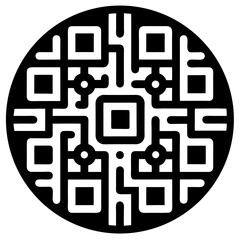 this vector illustration showcases a seamless pattern of square computer network icons, a geometric 