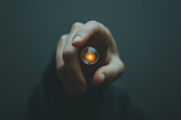 Aufkleber - Captivating moment of a hand balancing a pearl against a simple background showcasing elegance and tranquility