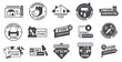 © Tartila - Building tool logo. Home repair hardware store, DIY instruments and renovation tools, handyman repairman house maintenance equipment, construction store emblem. Vector set