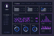 © Tartila - Graph chart dashboard. Data analysis UI, Web application interface with line bar pie graphs charts, business statistics and financial analytics presentation. Vector graph layout