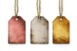 © isolatedgenerativeai - A set of three special tags with badges, isolated on white backdrop.