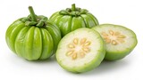 Fresh garcinia atroviridis fruit isolated on white background