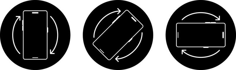 mobile rotation icon set. Device rotate symbol collection. Rotate smartphone icons. Turn your phone
