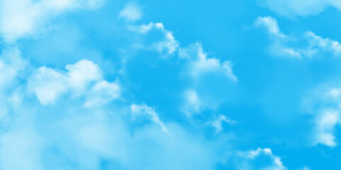 Wall Mural - gradient blue sky with clouds. light sky blue shades watercolor. sky nature landscape background. sk