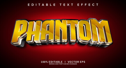 Wall Mural - phantom 3d vector text effect with modern style design