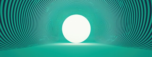 Wall Mural - a green tunnel with a white ball in the middle
