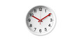 © Sharp Graphics - A white round clock with red hands showing the time  isolated on transparent background